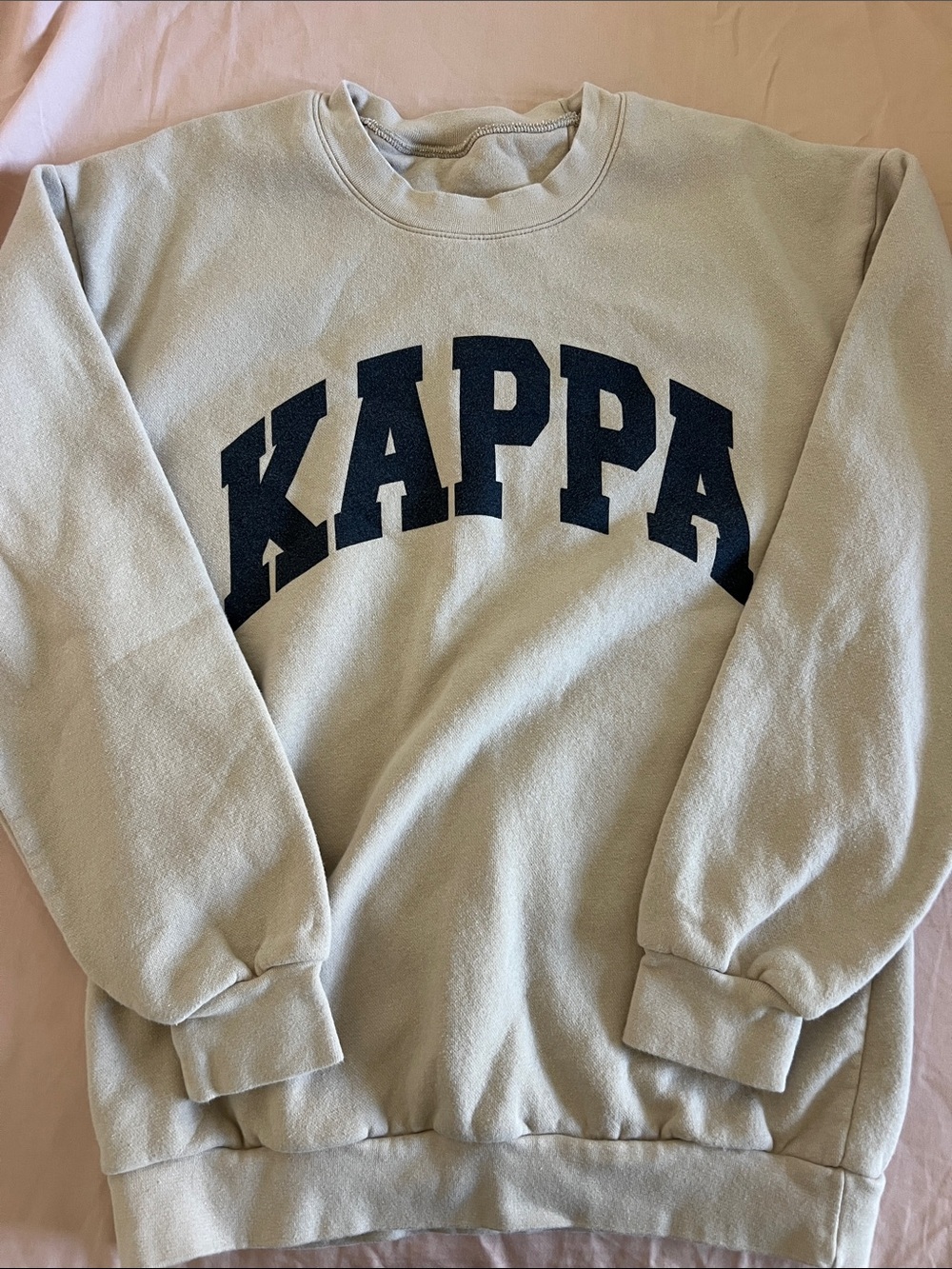 Kappa Women’s Cream Crewneck Sweatshirt with Navy Logo
